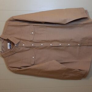 Magellan Outdoors Western Men's Size XXL Light Brown Snap Button Down Shirt